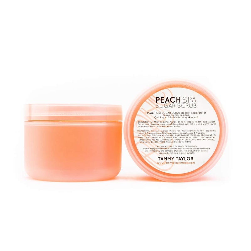 Tammy Taylor Tammy Taylor Natural Sugar Scrub for Body, Hands, Elbows, Knees, Heels and Feet | Peach Spa Essential Oil Exfoliating Body Scrub for Women and Men | Moisturizing Bath Scrub for Skin Care and Body Care