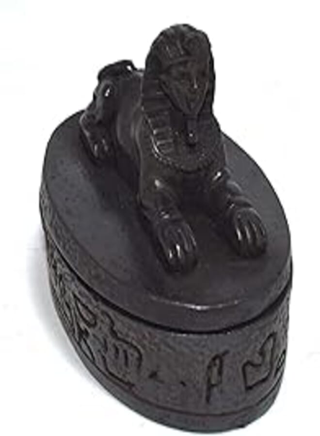 immatgar pharaonic Decorative Egyptian Trinket Box Statue ancient Egyptian souvenirs gifts from Egypt Collectible Pharaohs (Darck - sphinx - 7 CM Long)