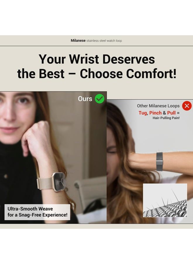 MAGEASY Milanese Band for Apple Watch Series 11, SE3 - Magnetic iWatch Bands for Women, Strong Magnets | for 38mm 40mm 41mm 42mm Apple Watch 1-7/8/9/10/11/SE/SE2/SE3 - Image 5