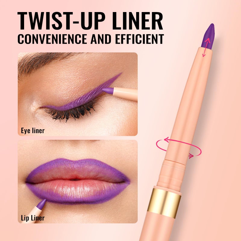 Oulac Matte Purple Lip Liner Pencil, Waterproof Retractable Lipliner Crayon, Smooth and Creamy Long Wearing Lip Makeup, Contour Your Lips, Vegan Beauty, 08 Well-dressed - Image 3