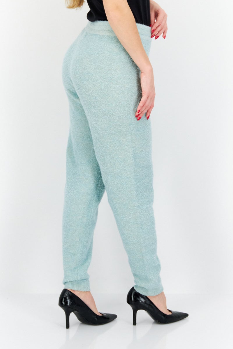 GUESS Women Regular Fit High Rise Wide Leg Trouser, Mint Green - Image 3