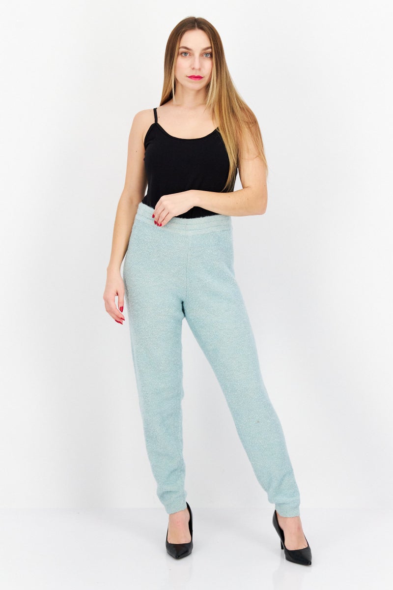 GUESS Women Regular Fit High Rise Wide Leg Trouser, Mint Green - Image 4