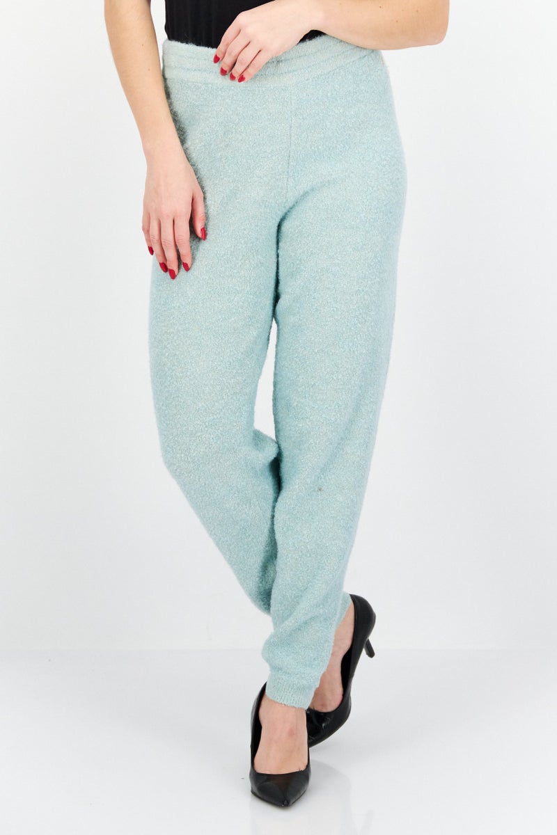 GUESS Women Regular Fit High Rise Wide Leg Trouser, Mint Green - Image 1