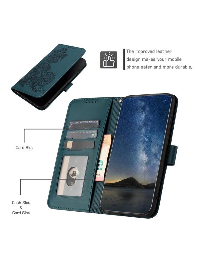 erorex Case For Tecno Spark 30C 5G / Pop 9 5G Datura Flower Embossed Flip Leather Phone Case - Image 4