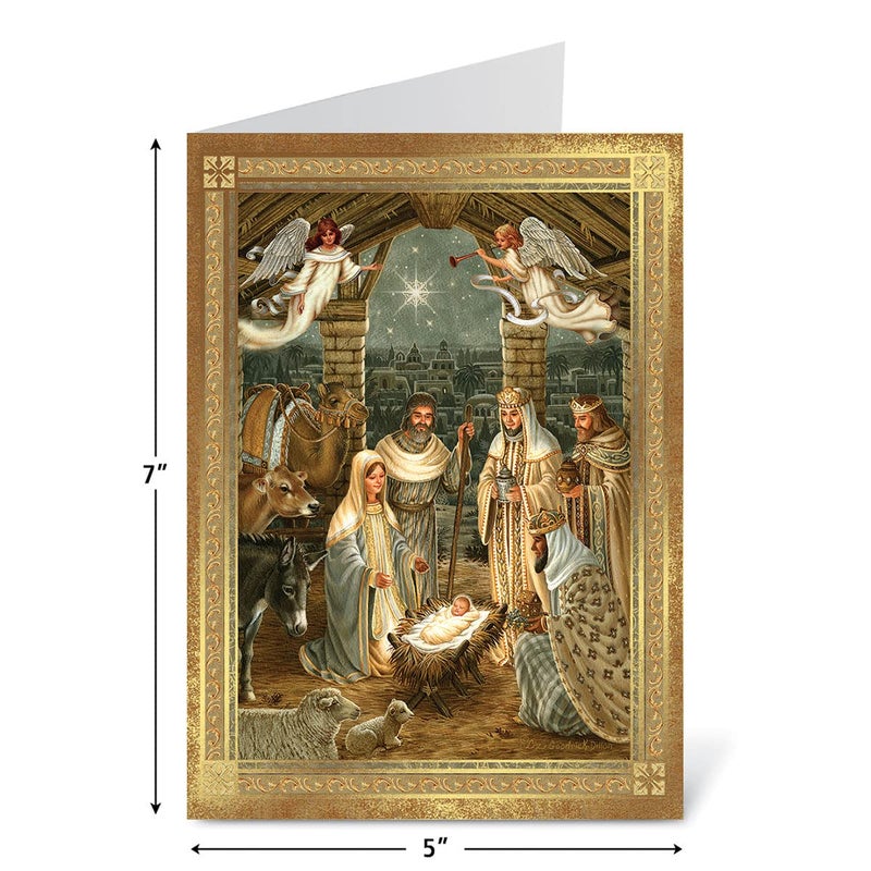 Current Snowy Church Religious Christmas Cards with Envelopes - Set of 18 Large 5 x 7-Inch Folded Cards, Faith Holiday Greeting Card Value Pack - Image 2