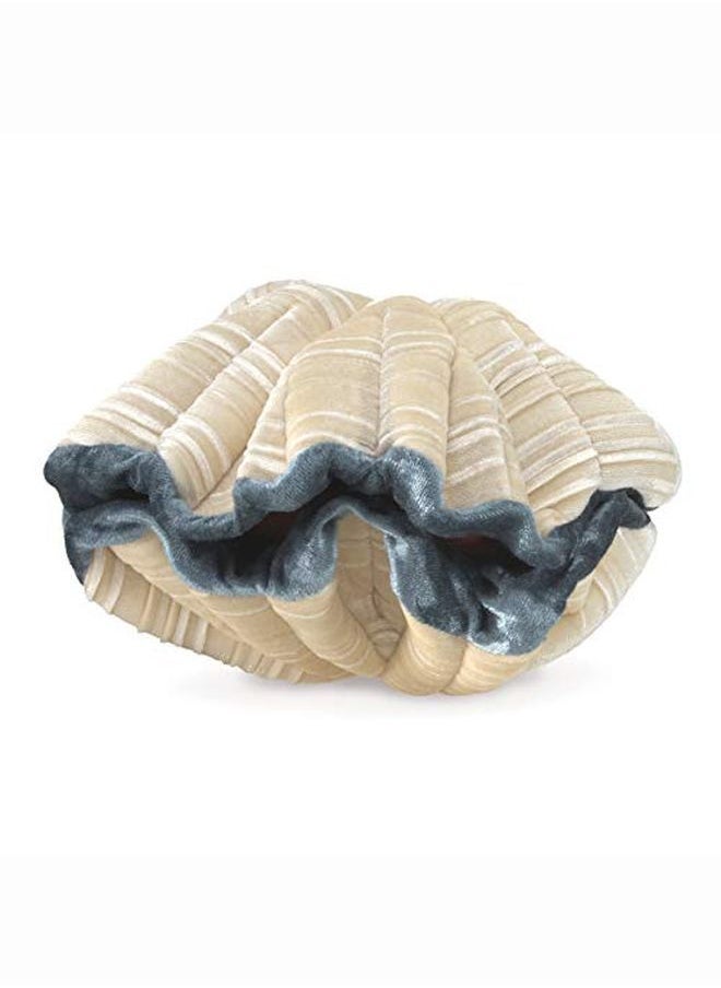 Folkmanis - Giant Clam Hand Puppet Plush Light Tan/Gray - Image 1