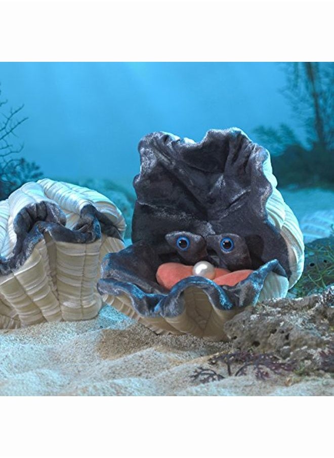 Folkmanis - Giant Clam Hand Puppet Plush Light Tan/Gray - Image 1