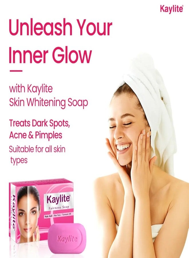 Kaylite Face Soap Skin Whitening Soap 75 Gm Kojic Acid, Aloe Vera & Turmeric Oil Soap (Pack of 4 Soaps) - Image 4