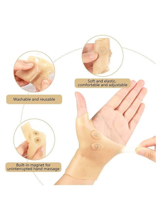 Generic Thumb Braces, 6 Pieces Thumb Spica Splint Gel Wrist Support Braces Waterproof Magnetic Wrist Brace Arthritis Thumb Silicone Glove Protector Elastic Wrist Sleeves  - Image 4