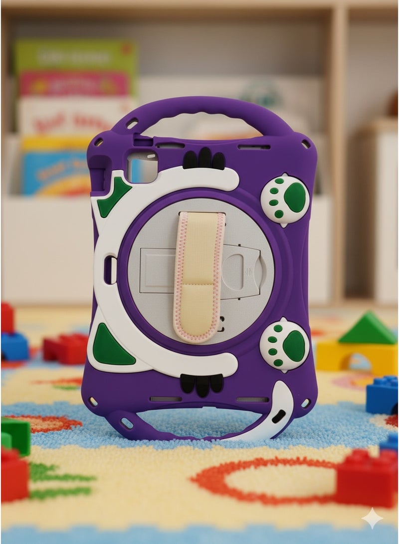Cat - Cot Kids Cat-Themed Shockproof Case for iPad 11 Pro 2022 - Durable, 360° Rotating Stand & Adjustable Strap - Image 1