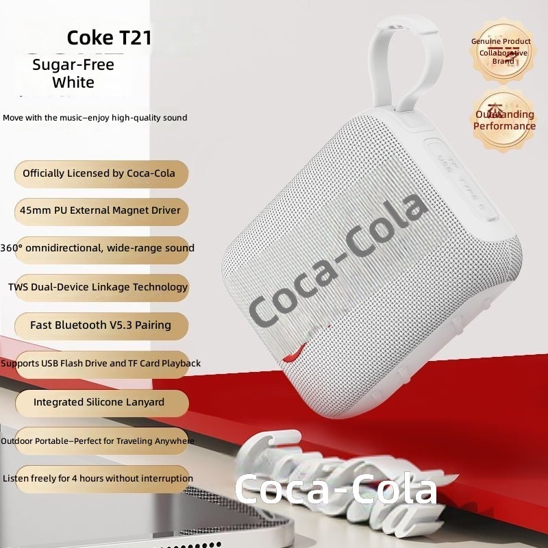 Coca-Cola Wireless Bluetooth Speaker with Bass, Mini Outdoor Sound, High-Quality Audio, Card Slot, and Gift Option - Image 1