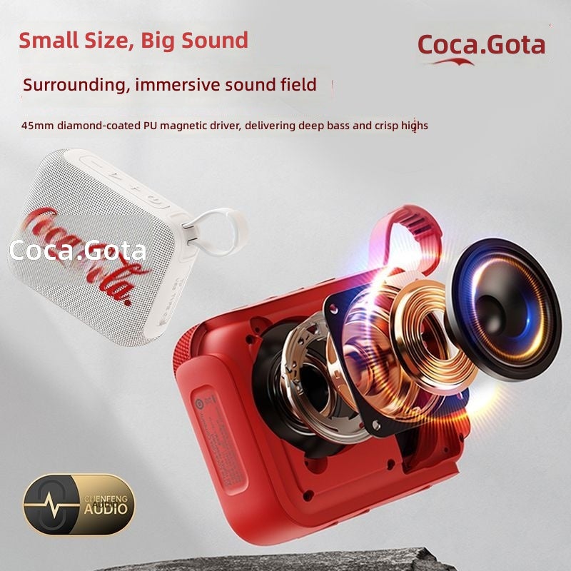 Coca-Cola Wireless Bluetooth Speaker with Bass, Mini Outdoor Sound, High-Quality Audio, Card Slot, and Gift Option - Image 4