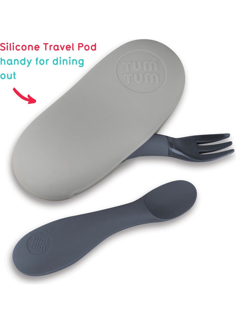 TUM TUM Boxed Silicone Spoon Fork Set Kev Koala  - Image 3