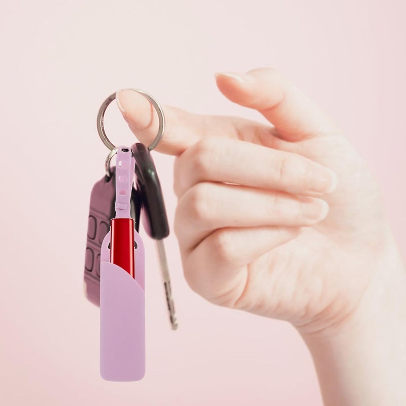 حقيبة أحمر شفاه من السيليكون من KICHOUSE للنساء، صغيرة ومحمولة، لحفظ أحمر الشفاه، بلون بنفسجي. - Image 5