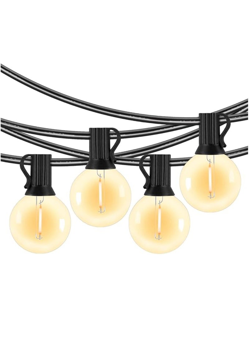 Yuwell Outdoor String Lights 26.24Ft Patio Lighting 25 LED Bulbs For Outside Party Wedding Indoor/Outdoor Balcony Decor Lights Plastic Bulbs Waterproof IP45 With 1W Bulbs For Ramadan Decoration 8 Meter  - Image 1