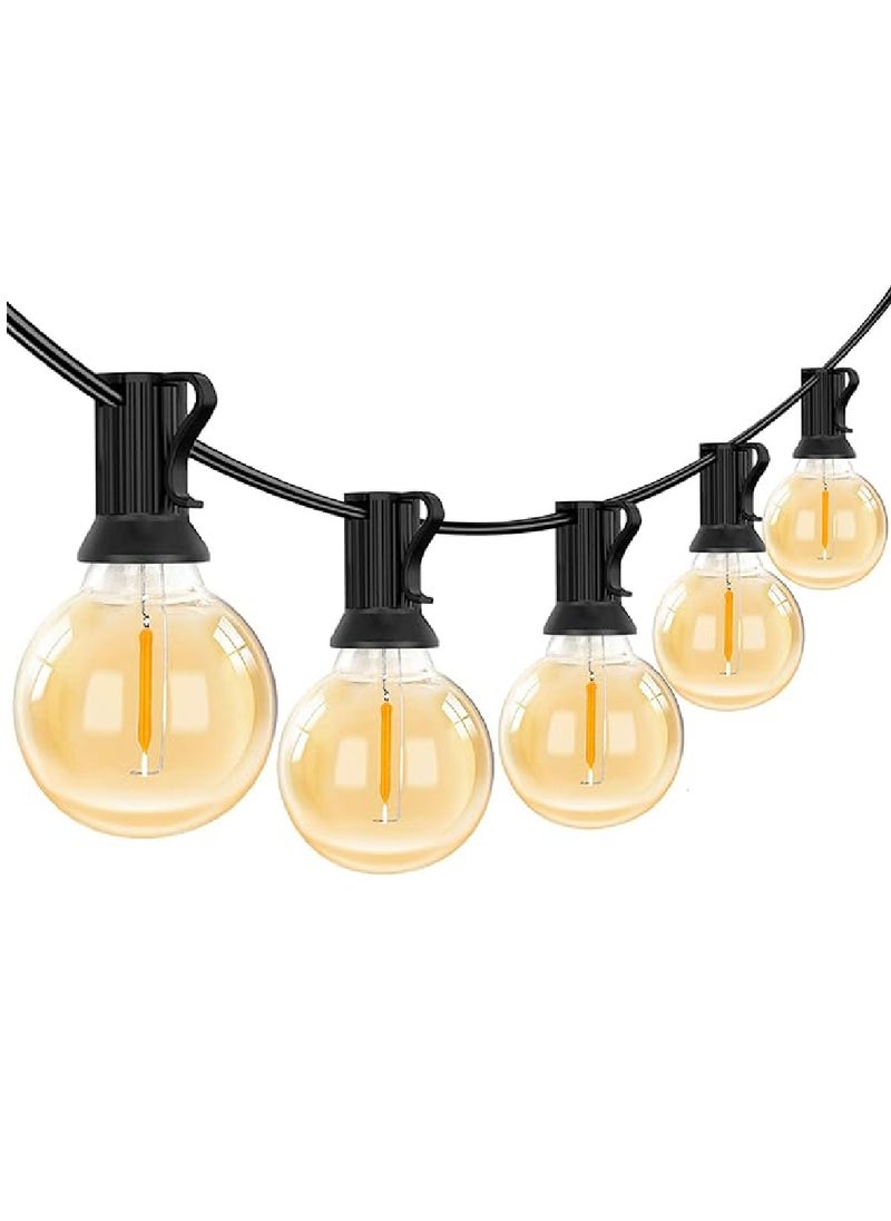 Yuwell Outdoor String Lights 26.24Ft Patio Lighting 25 LED Bulbs For Outside Party Wedding Indoor/Outdoor Balcony Decor Lights Plastic Bulbs Waterproof IP45 With 1W Bulbs For Ramadan Decoration 8 Meter  - Image 2