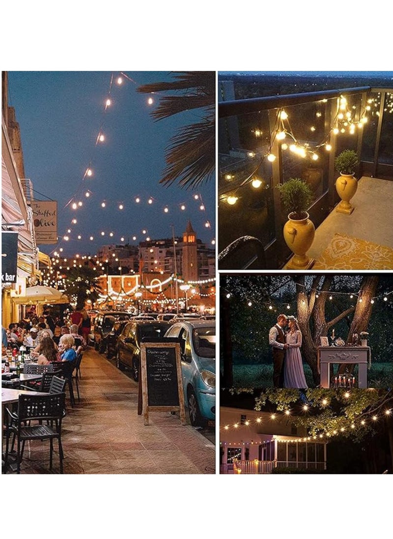 Yuwell Outdoor String Lights 26.24Ft Patio Lighting 25 LED Bulbs For Outside Party Wedding Indoor/Outdoor Balcony Decor Lights Plastic Bulbs Waterproof IP45 With 1W Bulbs For Ramadan Decoration 8 Meter  - Image 4