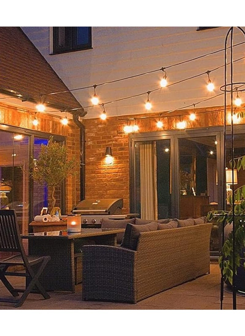 Yuwell Outdoor String Lights 26.24Ft Patio Lighting 25 LED Bulbs For Outside Party Wedding Indoor/Outdoor Balcony Decor Lights Plastic Bulbs Waterproof IP45 With 1W Bulbs For Ramadan Decoration 8 Meter  - Image 5