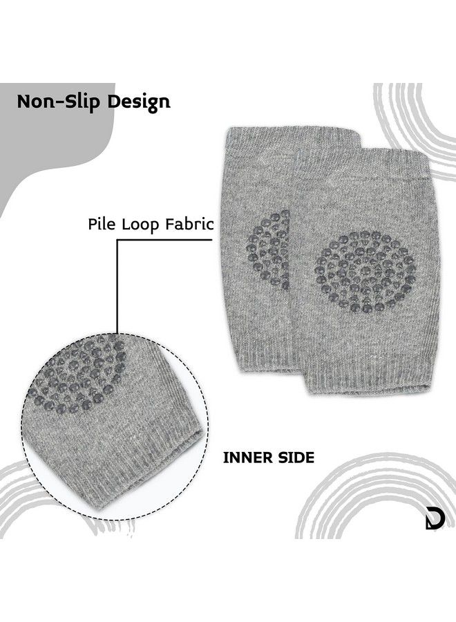 DaKos Baby Crawling Anti Slip Knee Pads Unisex Baby Toddlers Kneepads 1 Pair (Dark Grey) - Image 4