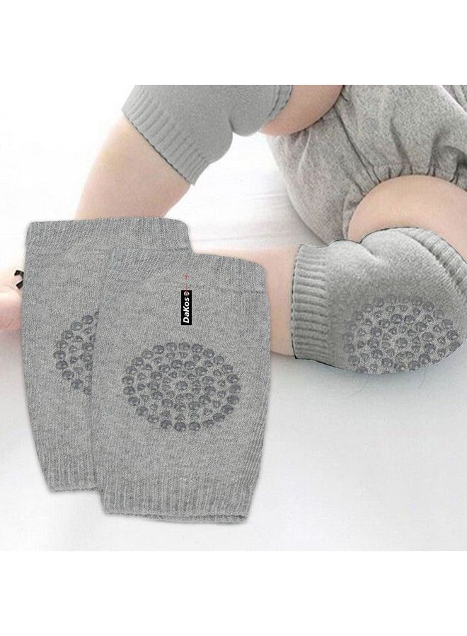 DaKos Baby Crawling Anti Slip Knee Pads Unisex Baby Toddlers Kneepads 1 Pair (Dark Grey) - Image 1