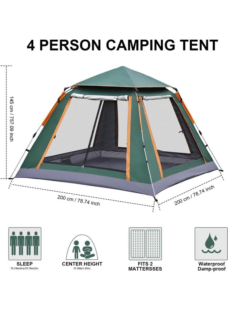Y&D Pop Up Tents for Camping, 2-4 Person Camping Tents with Quick Setup Folding Pop Up Tent | Backpacking Tent for Hiking, Travel, or Beach | Inflatable Tents for Camping  Waterproof Tent for Beach Automatic - Image 2