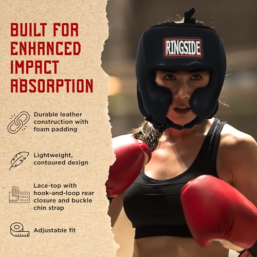 Ringside CompetitionLike Boxing Headgear Leather Sparring Headgear with Cheek Protection Great for Boxing MMA Muay Thai Kickboxing and Training Ideal for Men and Women Red Small - Image 3