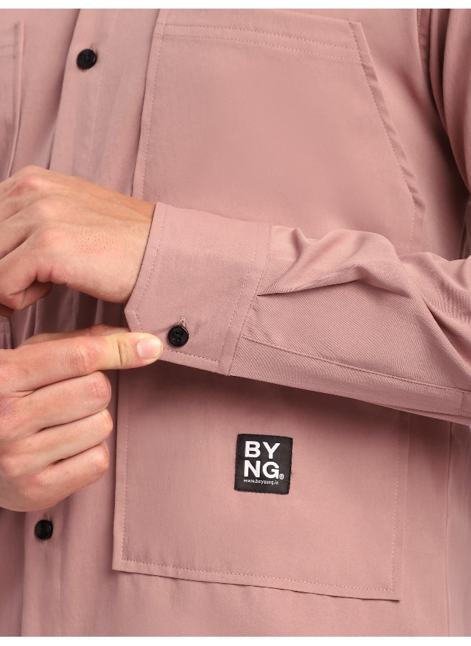 Beyoung Dusty Pink Angular Pocket Shirt  - Image 5