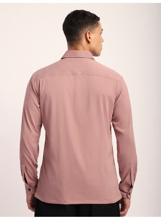 Beyoung Dusty Pink Angular Pocket Shirt  - Image 2