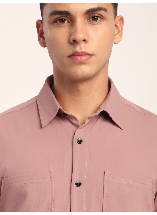 Beyoung Dusty Pink Angular Pocket Shirt  - Image 4