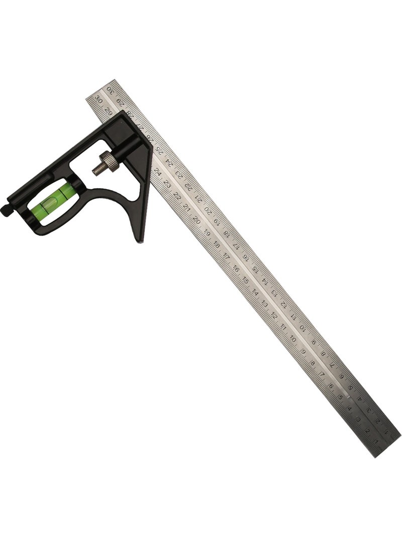 KSEIBI Stainless Steel Combination Ruler, Multi-tool, square, depth gauge, height gauge, plumb level, scriber, and level/ Leveling &Marking &Measurement Tool/Carpentry Tool/Surveying Equipment  - Image 1