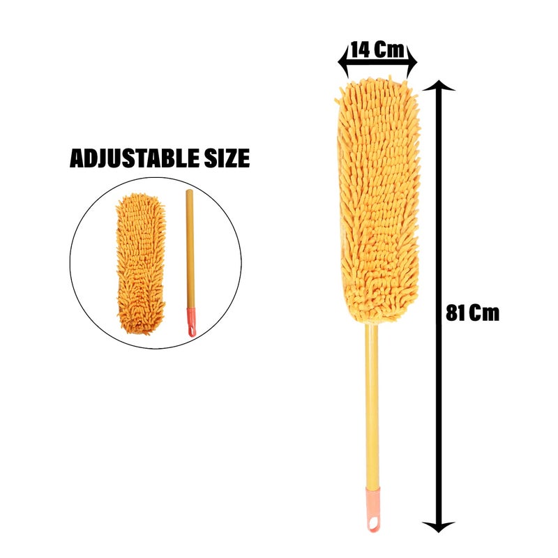 Kuber Industries Hand DusterMicrofiber Washable Cleaning BrushStainless Steel Detachable Handle Dusting Brush for CarHouse Cleaning Green - Image 3