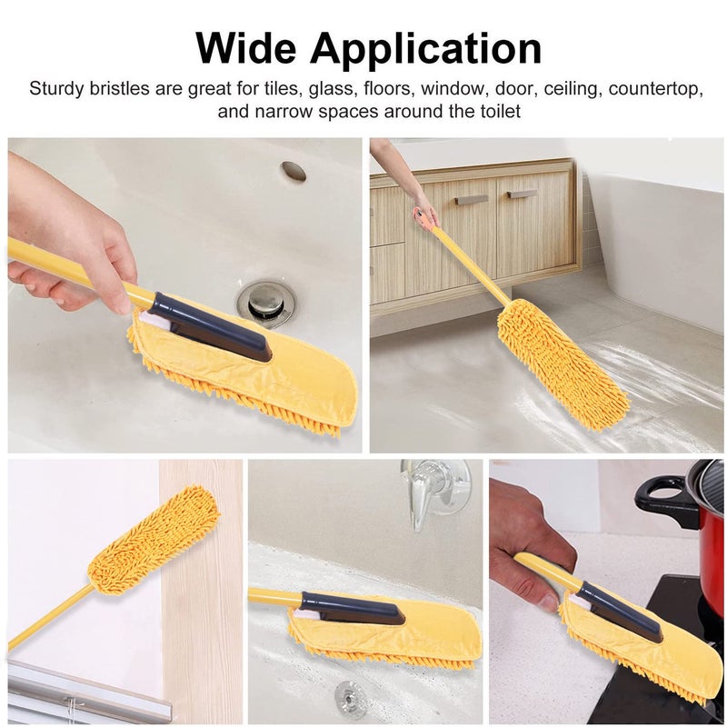 Kuber Industries Hand DusterMicrofiber Washable Cleaning BrushStainless Steel Detachable Handle Dusting Brush for CarHouse Cleaning Green - Image 4