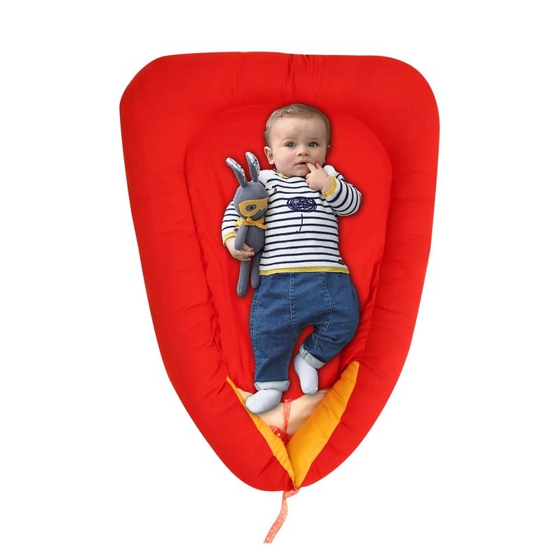 Creative Textiles Baby Nest Bedding Set Safe Cotton Fabric with Ultra-Soft Comfortable for Newborn to Toddlers Red (90 x 60 cm) Soft Cotton Material NestUltra Soft Cusioned - Image 1