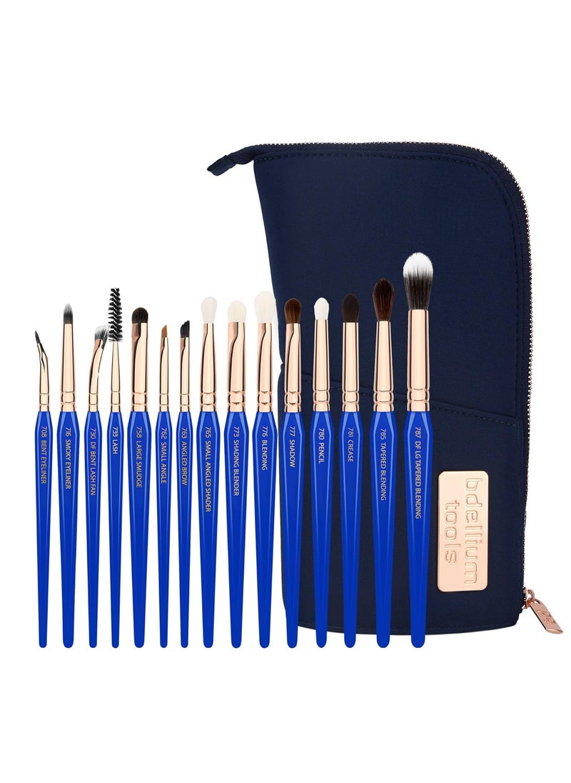 Bdellium Tools Bdellium Tools Professional Makeup Brush Golden Triangle - Eyes Only 15pc. Brush Set with Stand-Up Pouch 