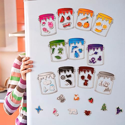 Simply magic 11 Jars Magnetic Color Sorting Set - Color Sorting Toys for Toddlers, Magnetic Shapes, Learning Colors Recognition Magnets, Colors Matching Games for Toddlers, Preschool Circle Time - Image 5
