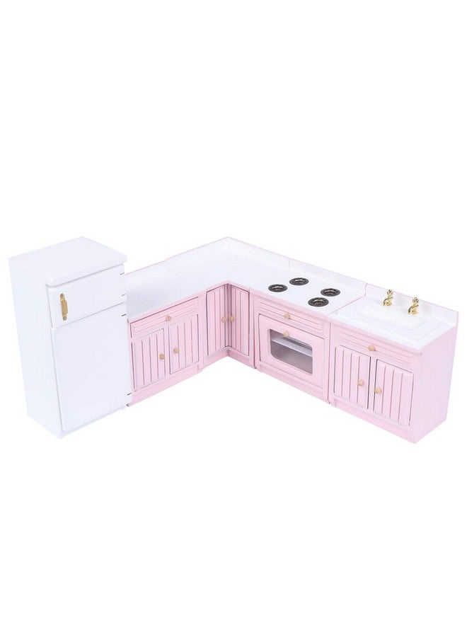 Haomian Haomian Dollhouse Kitchen Furniture Kit 1:12 Dollhouse Miniature Furniture Wooden Kitchen Cabinet Fridge Set Kitchen Dining Room Furniture for 1:12 Dollhouse Miniatures Scenes Accessories - Image 1