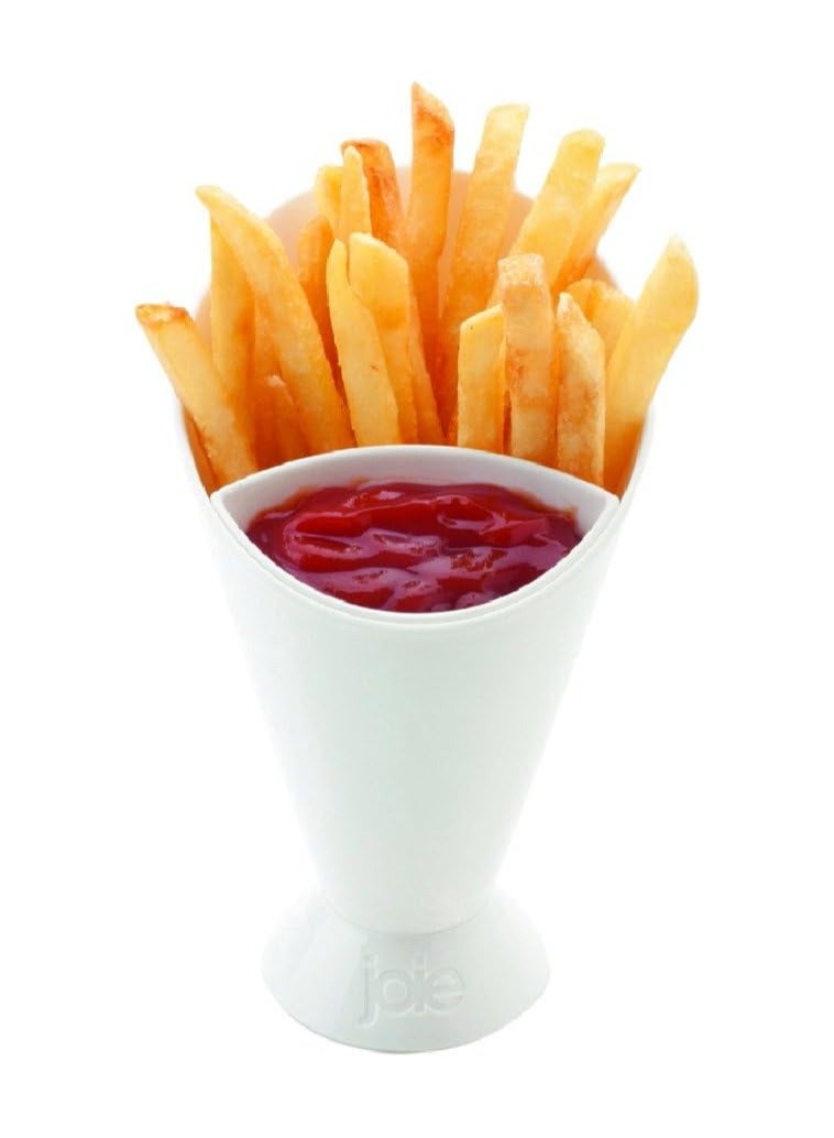 French Fry Holder with Sauce Cup Holder Dip Set 2 In 1 French Fry Cone Dipping Cups For French Fries And Veggies - Image 1
