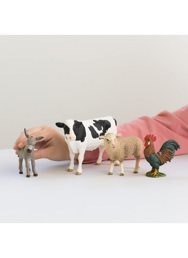 Schleich Schleich Farm World - Starter Set, Includes 4 x Collectible Toy Farm Animals, Cow, Sheep, Donkey Foal and Rooster Farm Animal Toys for Kids Ages 3+  - Image 3