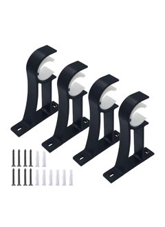 KASTWAVE Curtain Rod Bracket Heavy Duty Curtain Rod Holders for Drapes Wall Heavy Duty KASTWAVE Single Decorative Drapery Rod Hooks Hanger  - Image 1
