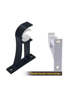 KASTWAVE Curtain Rod Bracket Heavy Duty Curtain Rod Holders for Drapes Wall Heavy Duty KASTWAVE Single Decorative Drapery Rod Hooks Hanger  - Image 3