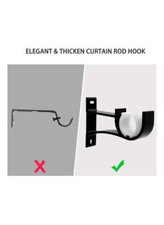 KASTWAVE Curtain Rod Bracket Heavy Duty Curtain Rod Holders for Drapes Wall Heavy Duty KASTWAVE Single Decorative Drapery Rod Hooks Hanger  - Image 4