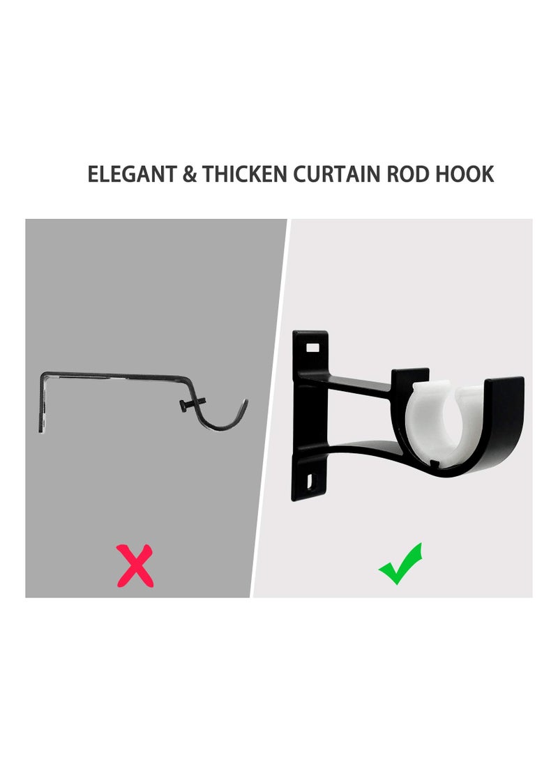 KASTWAVE Curtain Rod Bracket Heavy Duty Curtain Rod Holders for Drapes Wall Heavy Duty KASTWAVE Single Decorative Drapery Rod Hooks Hanger  - Image 4