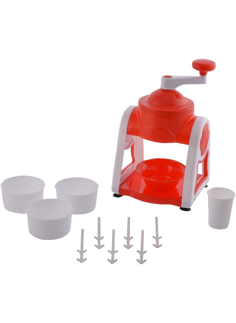 DARKFISH - Ice Gola Maker Machine Manual ice Gola Slush Maker Machine with Sharp Blades Ice Crusher Snow Grinder Crusher 3 Bowl Baraf ka Gola Machine 1 Glass 6 Sticks and 1 Dish - Image 1