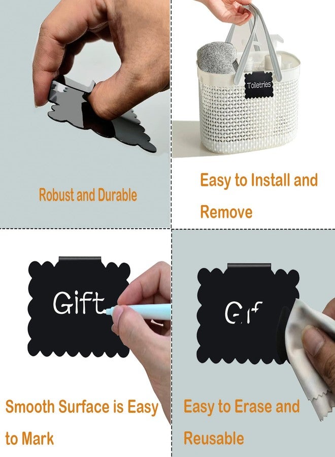 badigo 20 Basket Labels Clip On, Reusable Labels for Storage Bins, Removable Bin Labels Pantry Labels, Kitchen Closet Baskets and Storage Basket Holders with 2 White Chalk Markers - Image 3