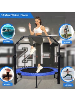 Sky Land Foldable Mini Trampoline For Adults/Kids | Fitness Trampoline Rebounder With Adjustable Foam Handle | 150kg Max User Weight  - Image 2