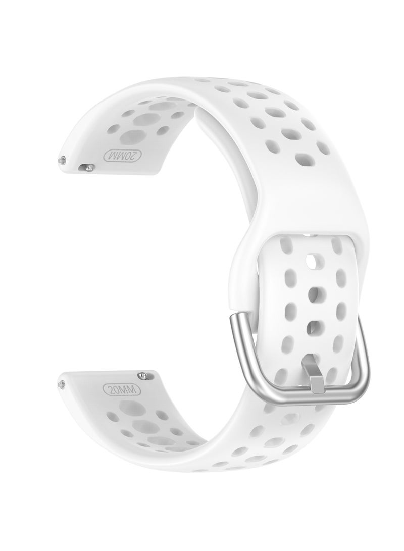 Strap for Amazfit Active 2 TPU Soft Silicone Anti-Slip 20mm Adjustable Replacement Strap Compatible with Amazfit Active 2 Smartwatch (White) - Image 2