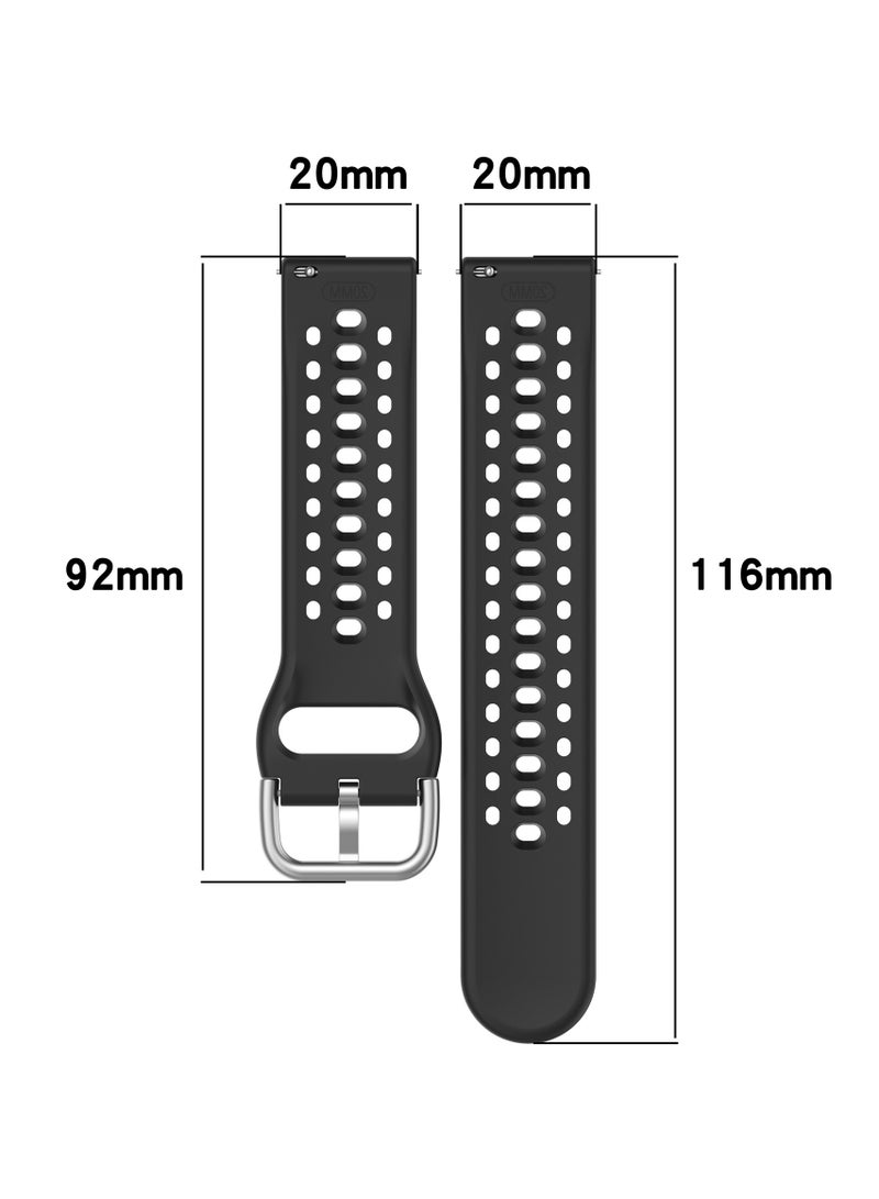 Strap for Amazfit Active 2 TPU Soft Silicone Anti-Slip 20mm Adjustable Replacement Strap Compatible with Amazfit Active 2 Smartwatch (White) - Image 5
