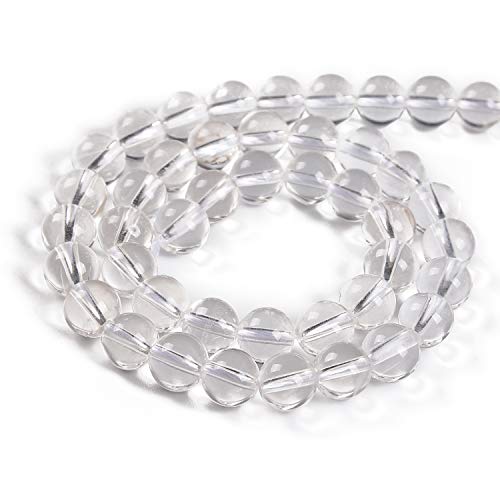 Nancybeads 60pcs 6mm Natural Clear Quartz Crystals Gemstone Round Spacer Loose Stone Beads for Jewelry Making 15.5" 1 Strand (Clear Quartz Crystals, 6mm 60Beads) - Image 2