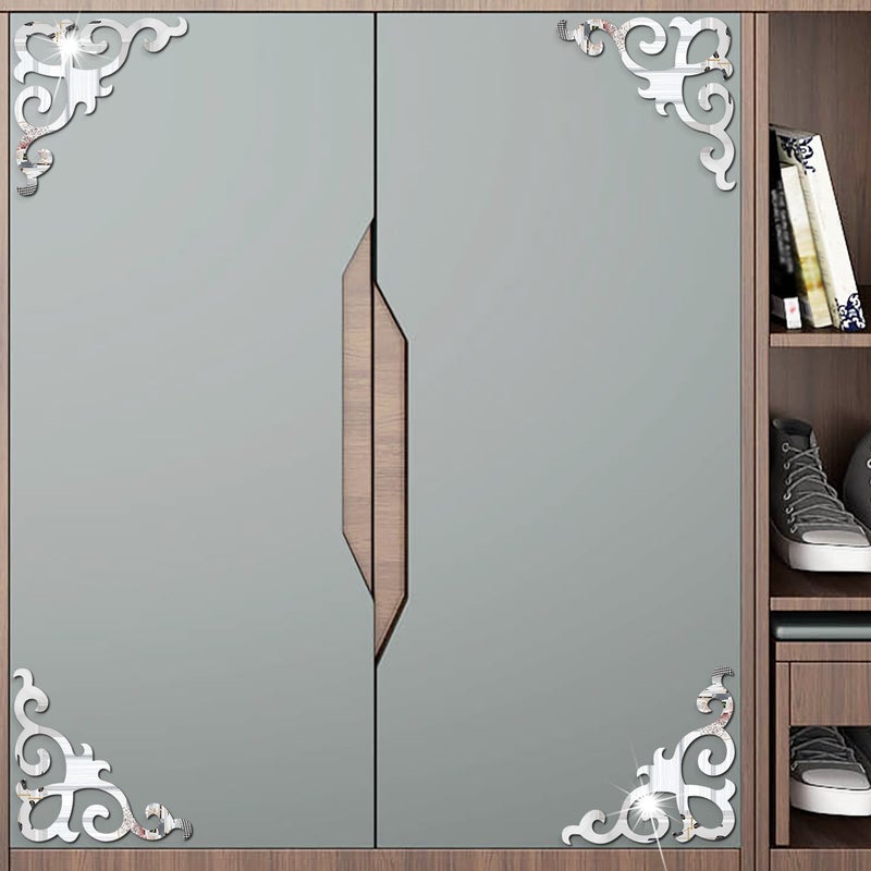 Jm5001 Corner Acrylic Diagonal Mirror Wall Stickers Home Background Wall Stickers - Image 4