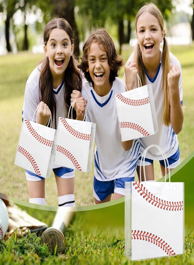PLUVAVA 16 Pieces Baseball Clear Gift Bags Baseball Transparent Treat Goodie Bags Sport Clear PVC Snack Bag with Handles for Sports Team Birthday Holiday Party Decorations Supplies (Baseball - Image 5